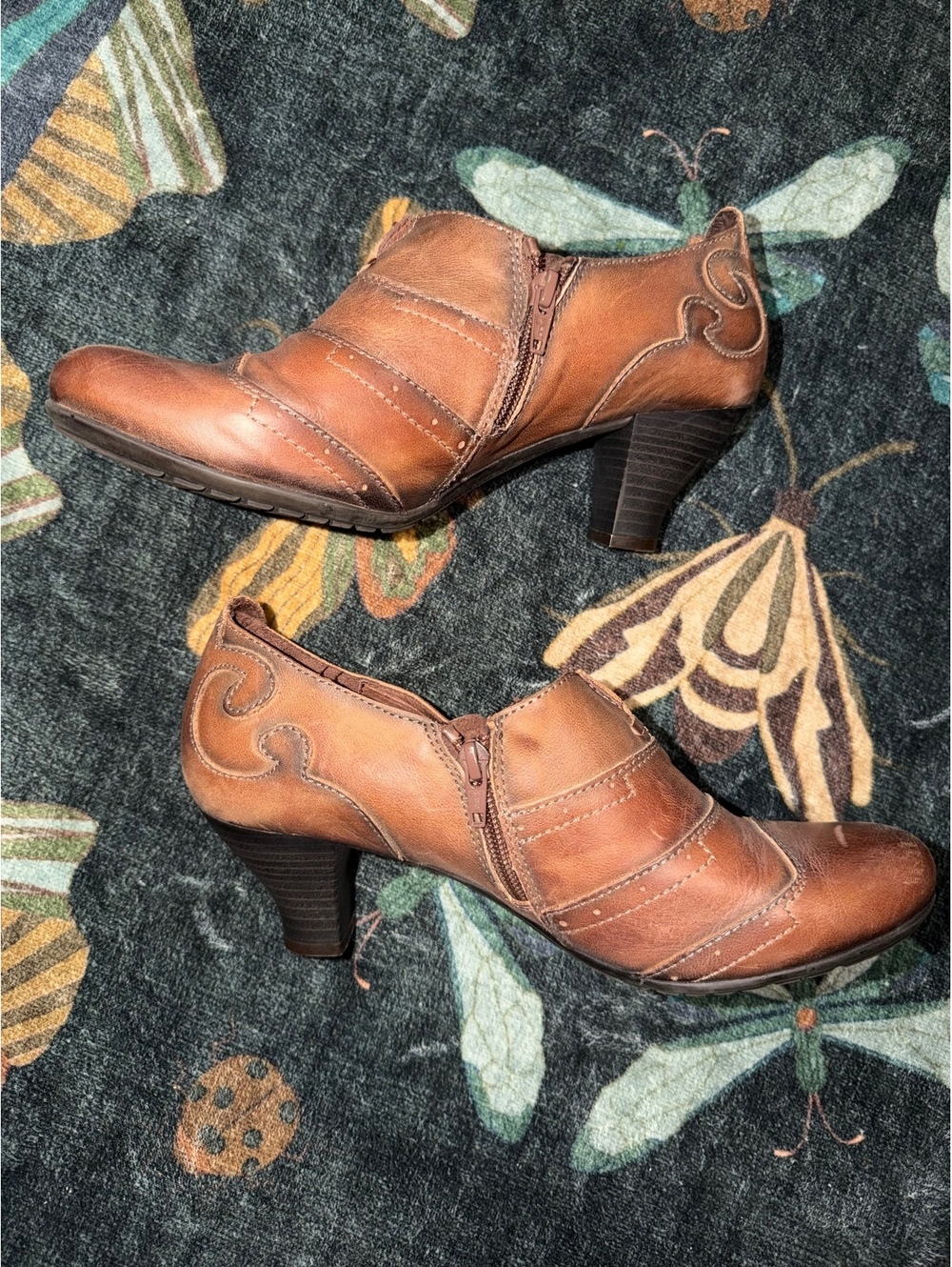 Pikolinos Brown Leather Heeled Clogs